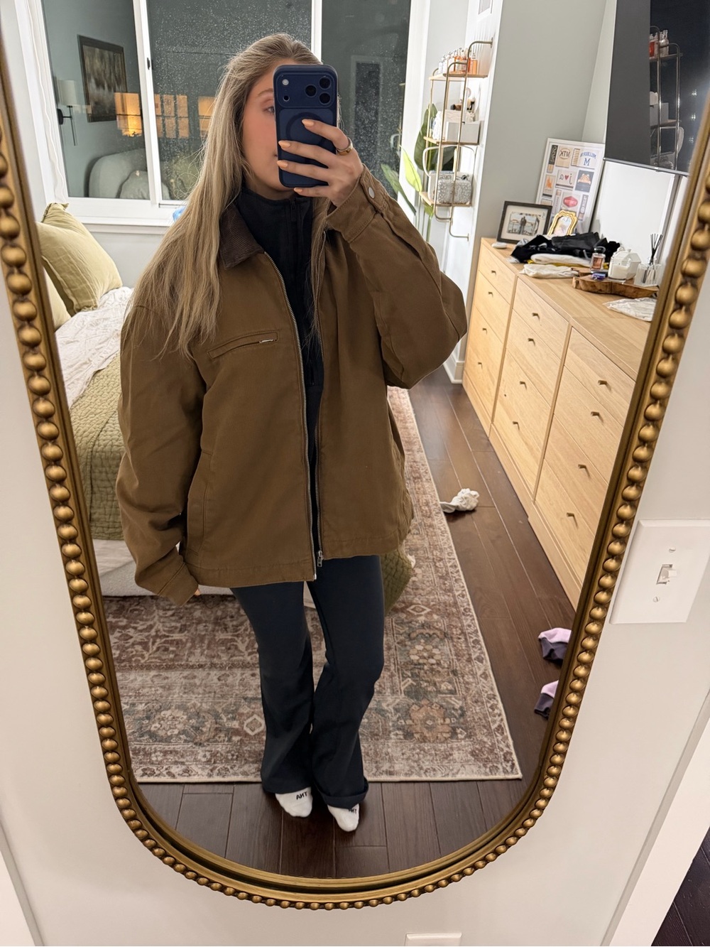 Brown Oversized Trucker Jacket - Casual Zip Front Coat Abercrombie